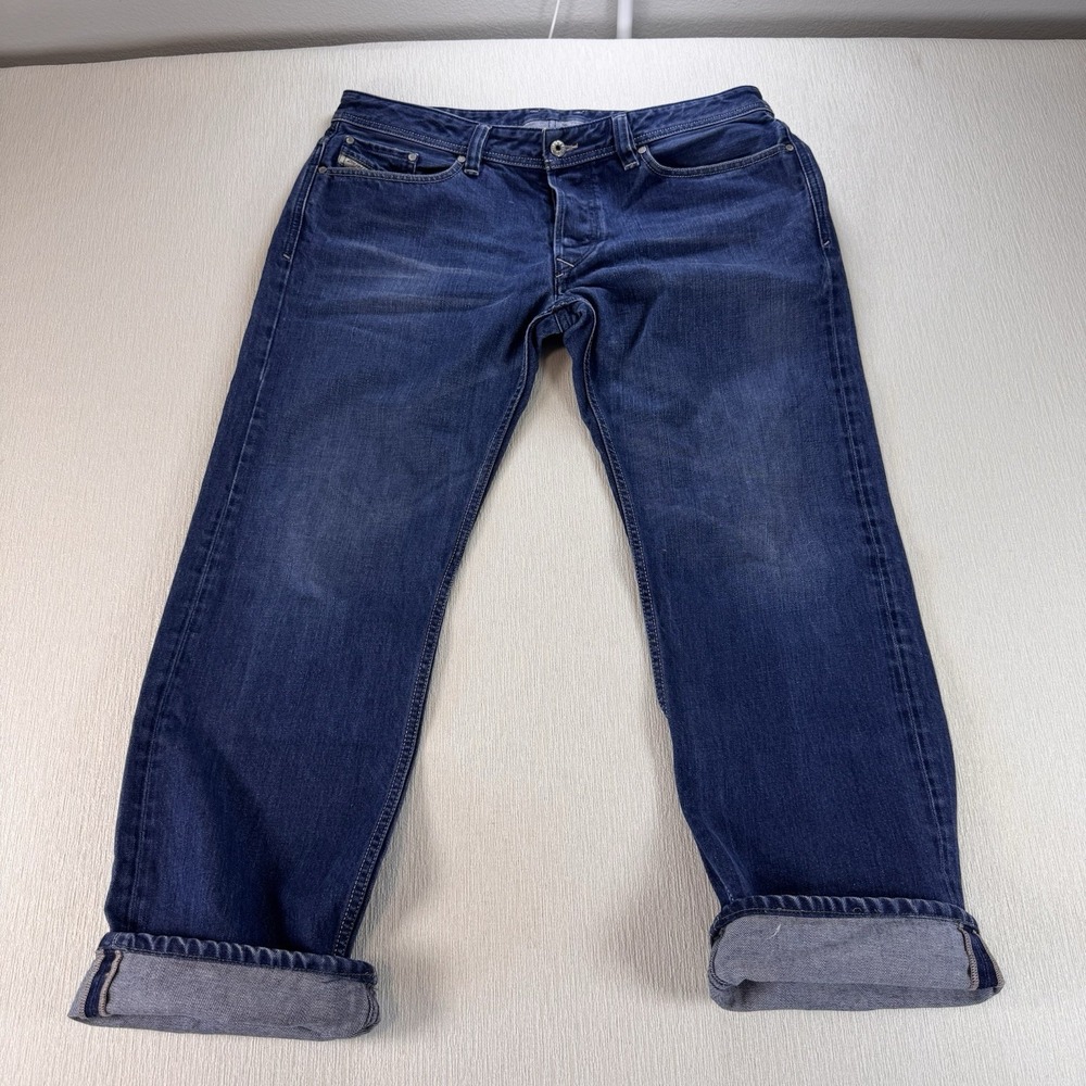 Diesel Jeans Mens 36x28 Viker Straight Leg Button Fly Natural Fade - Picture 2 of 16